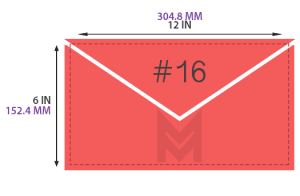 #16 Business Envelope Size 12 inches x 6 inches or 304.8 mm x 152.4 mm